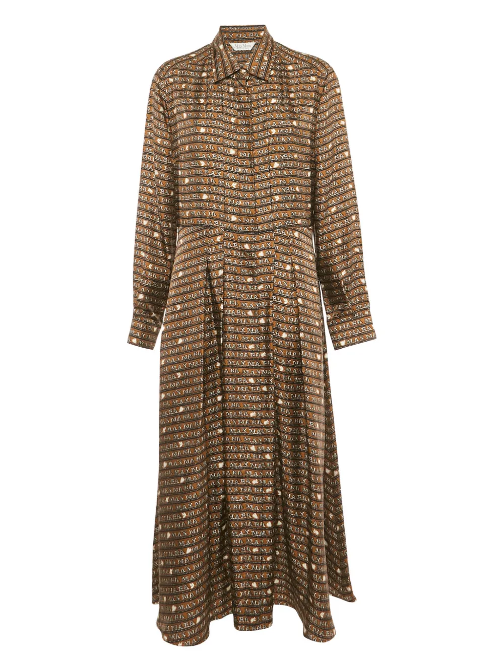 Max Mara Emmy printed silk midi dress - Marrone