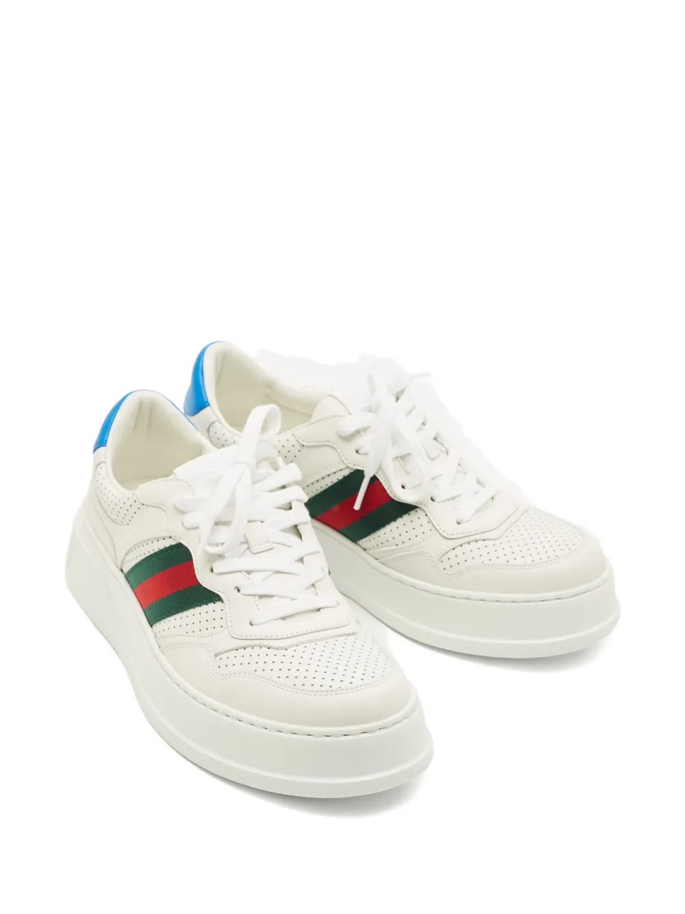 Gucci Pre-Owned Chuncky B perforated leather sneakers - Wit