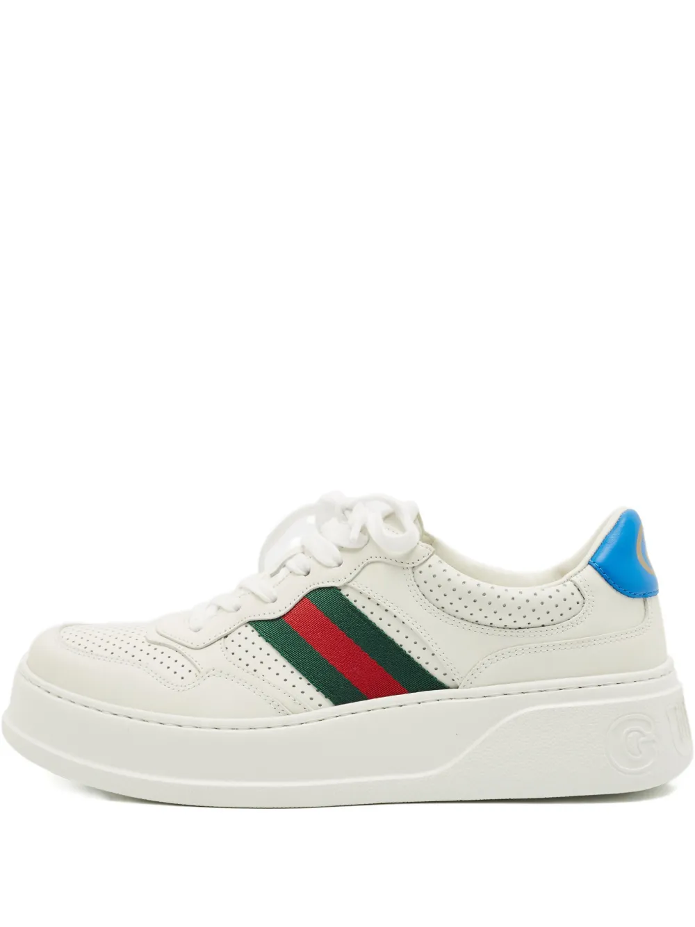 Gucci Pre-Owned Chuncky B perforated leather sneakers - Bianco