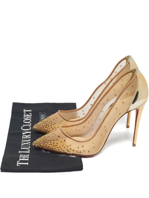 Christian Louboutin Pre-Owned Follies strass leather pumps