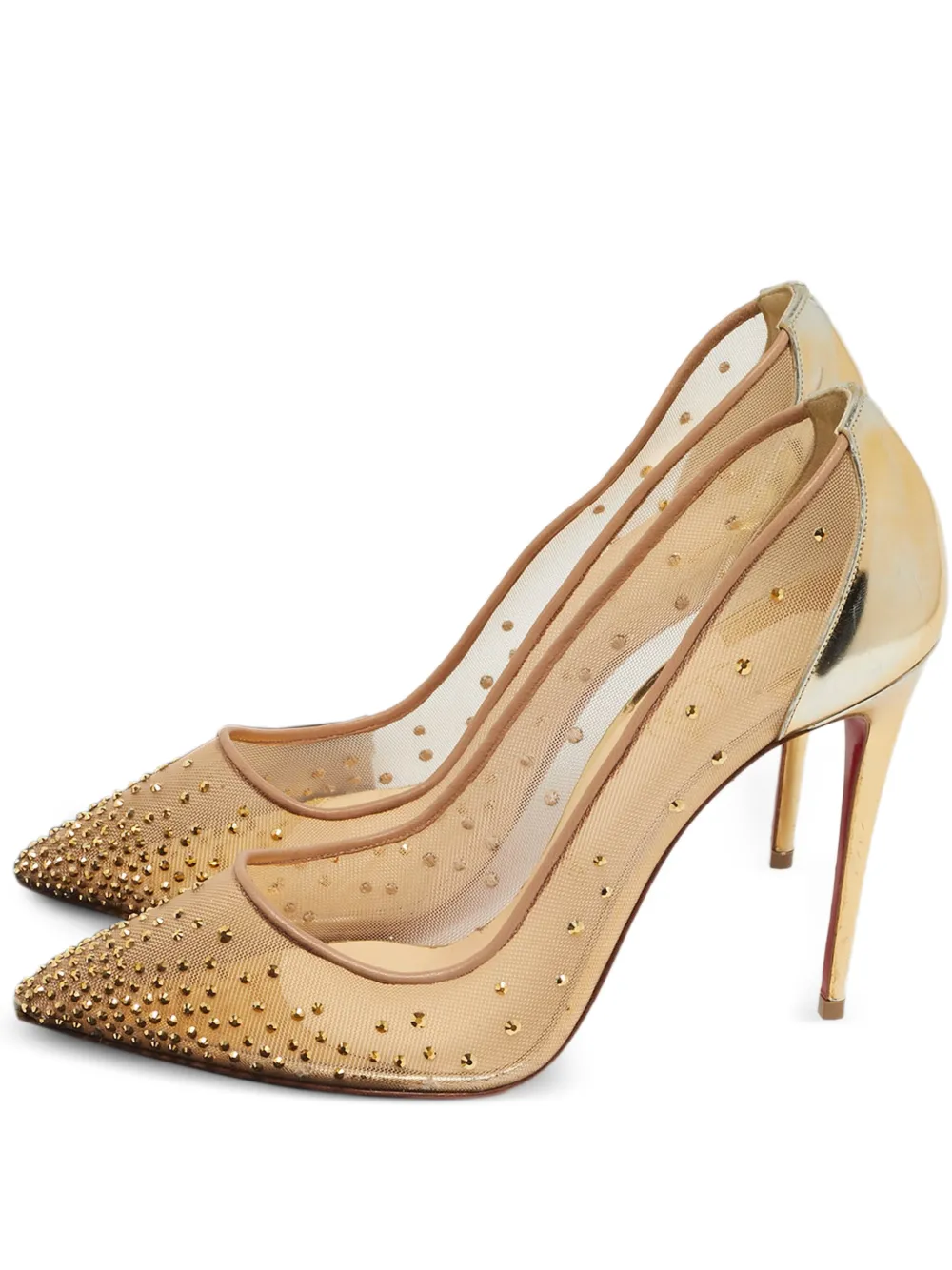 Christian Louboutin Pre-Owned Follies strass leather pumps - Nude