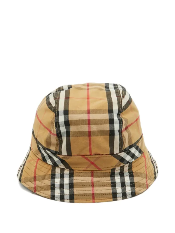 Burberry  pre-loved Bucket hat Burberry Check Cotton Bucket Hat archive Beige Color Retail  main image 3