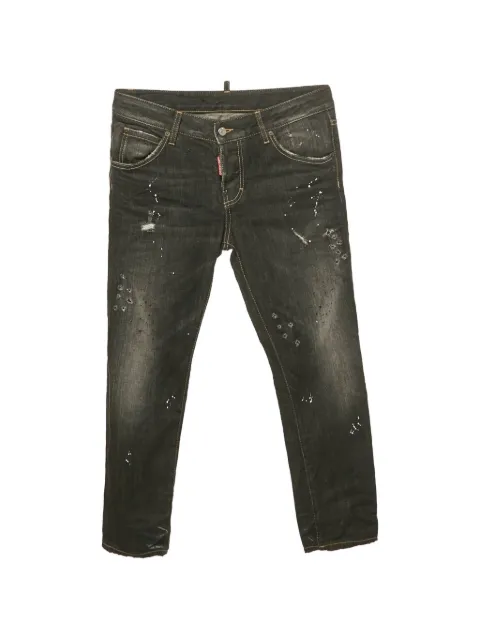 DSQUARED2 splash-detail low-waist jeans