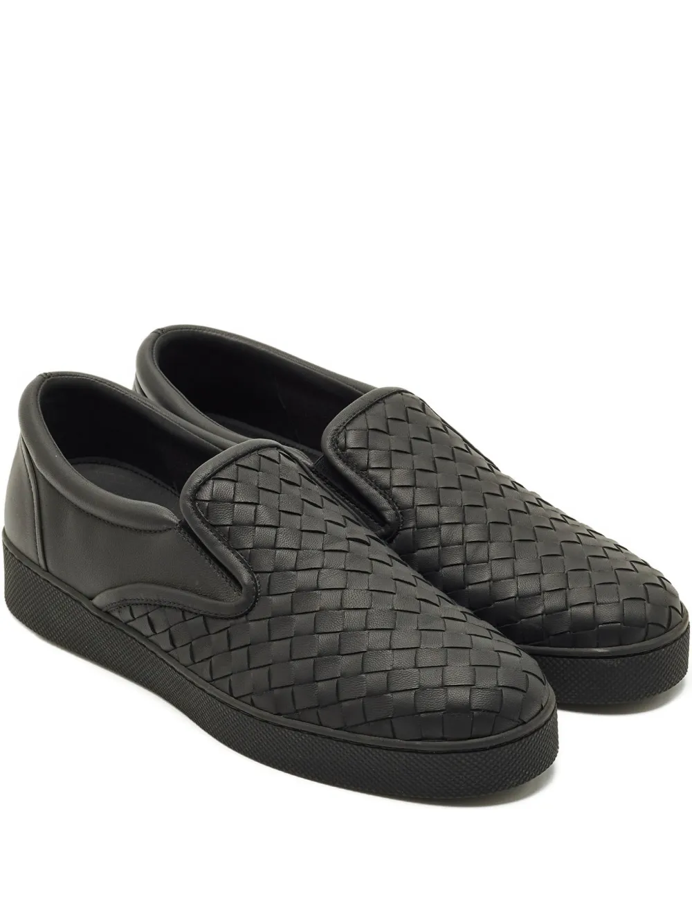 Bottega Veneta Pre-Owned woven leather sneakers - Nero