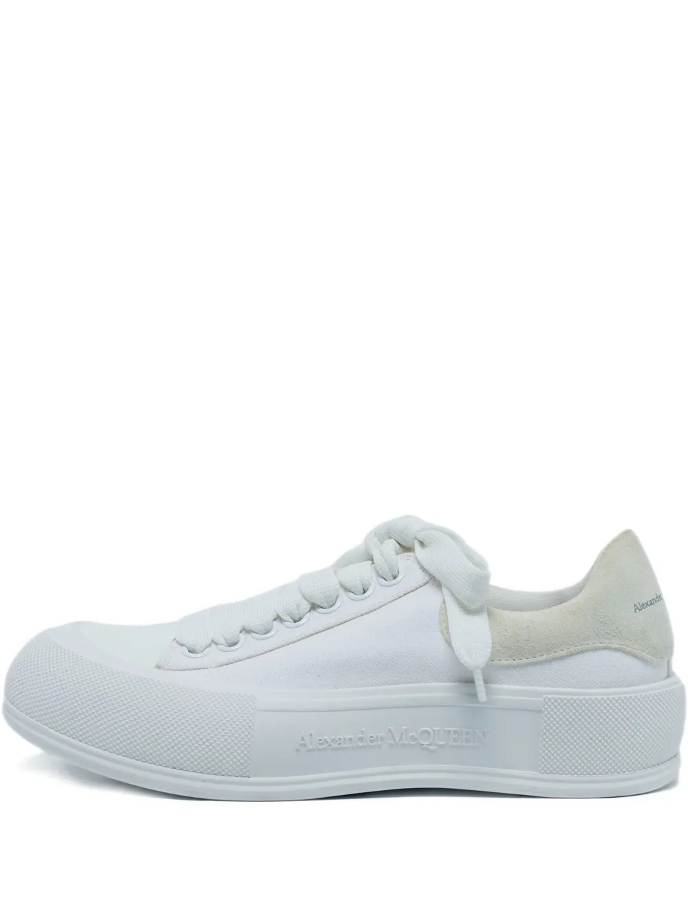 Alexander McQueen Pre-Owned Plimsoll canvas suede-panel sneakers - Weiß