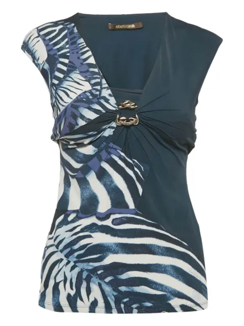 Roberto Cavalli jersey zebra print top