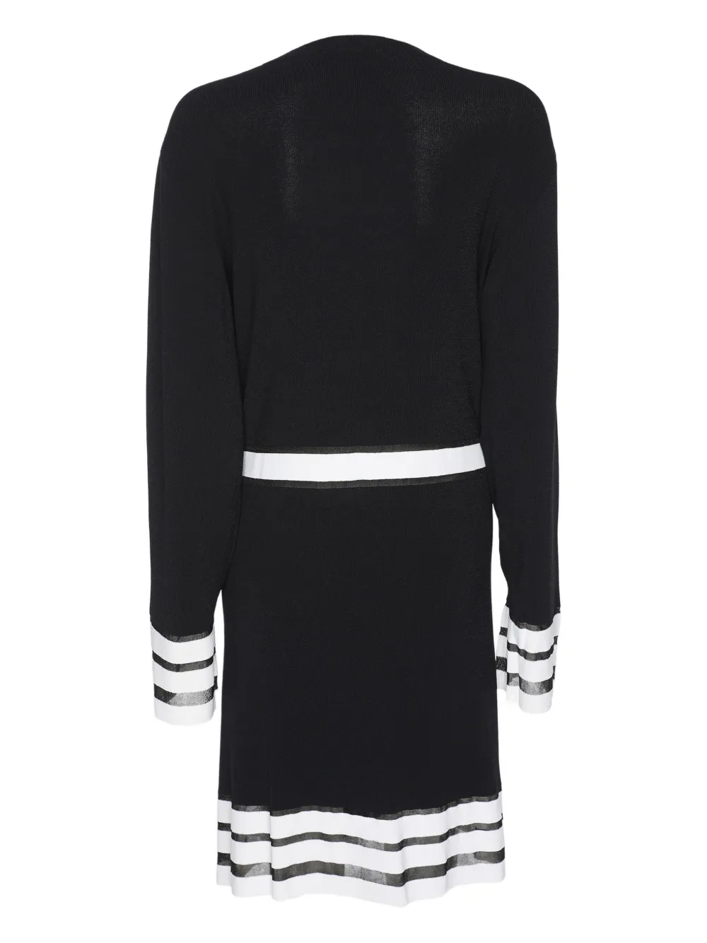  Marina Rinaldi Cardigan Côtelé à Taille Ceinturée - Bleu 