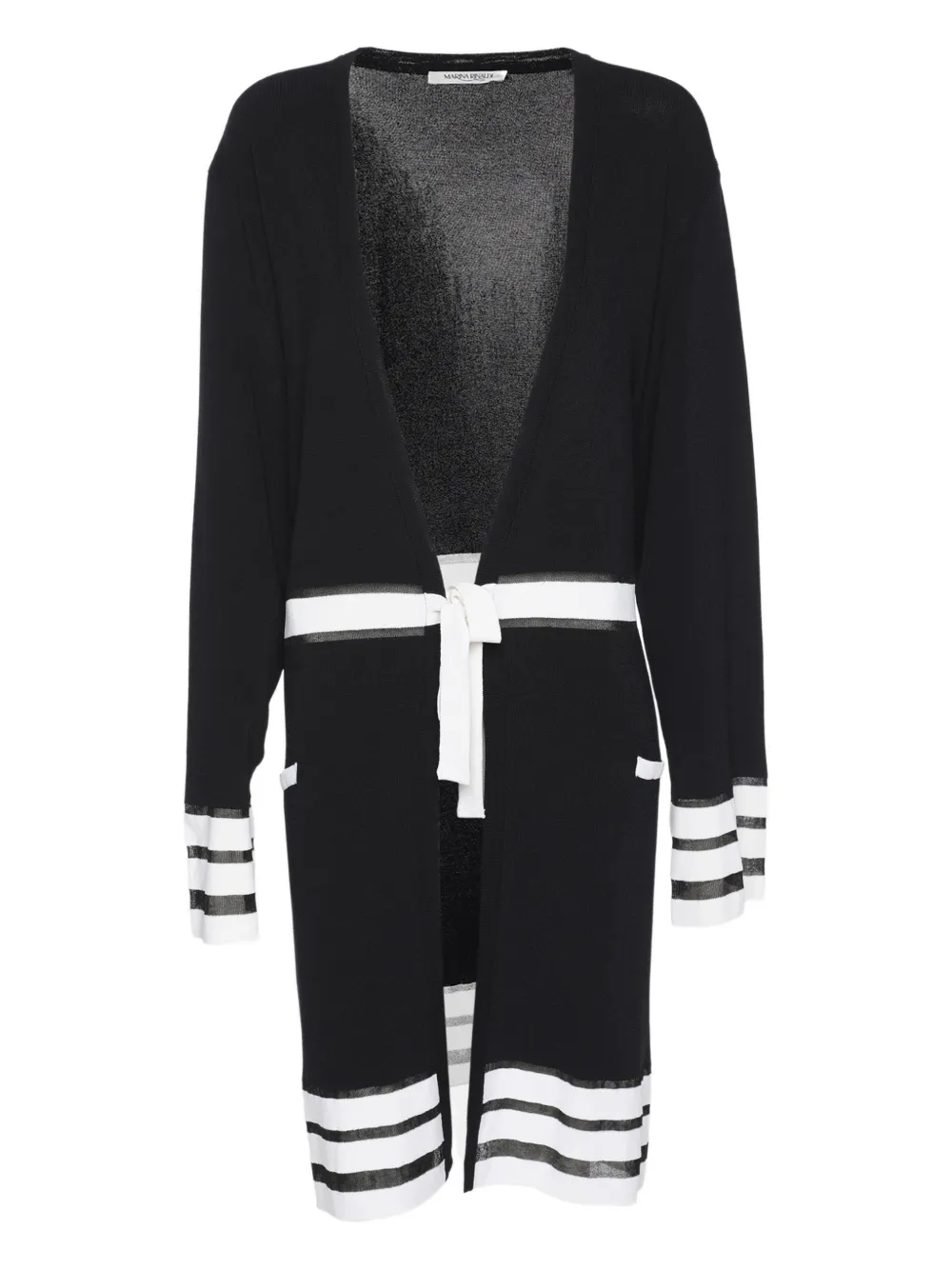 Marina Rinaldi Cardigan a coste con cintura - Blu