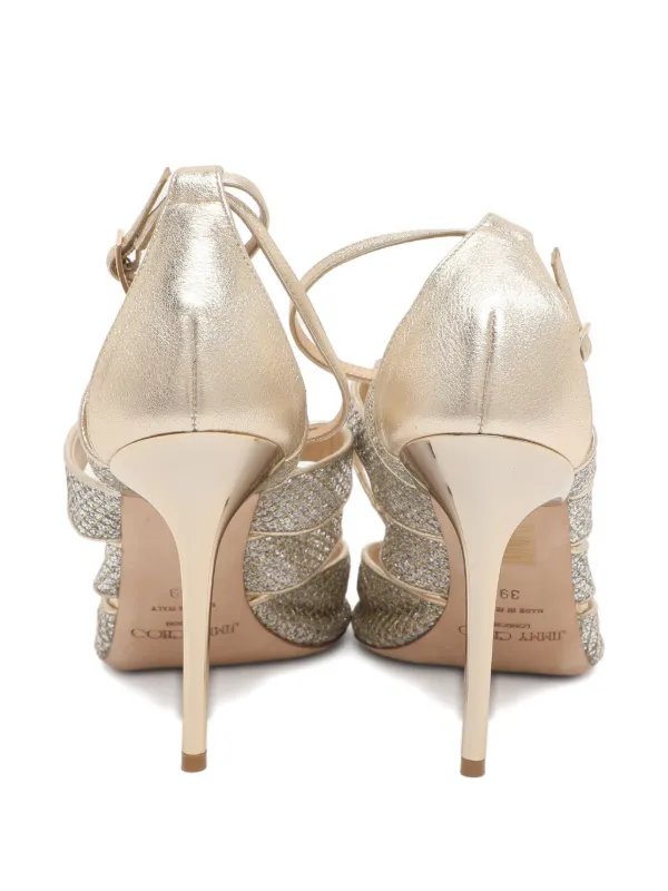 Jimmy Choo Pre-Owned ストラップ サンダル | ゴールドトーン