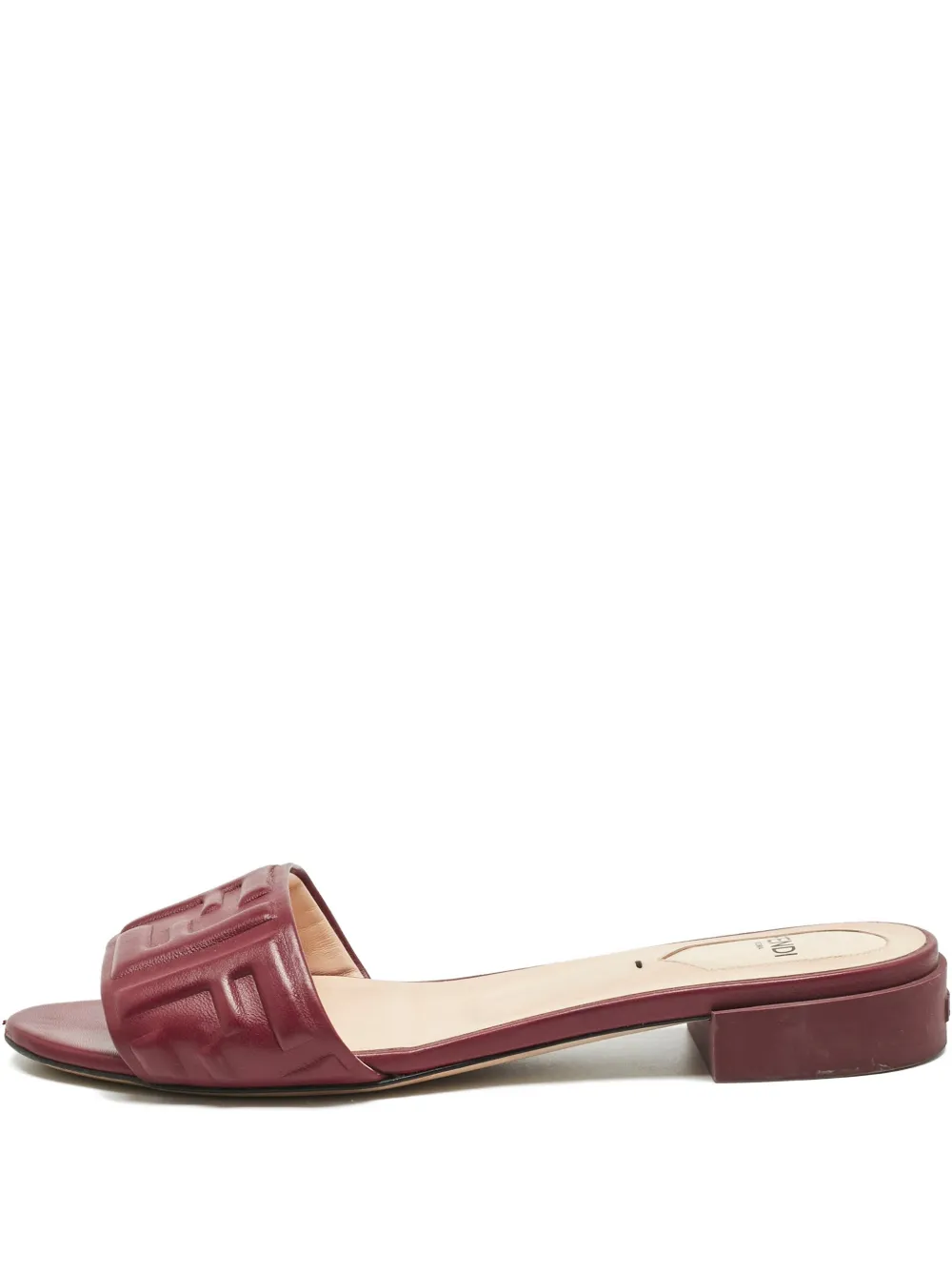 Fendi Pre-Owned FF-detail flat slides - Rosso
