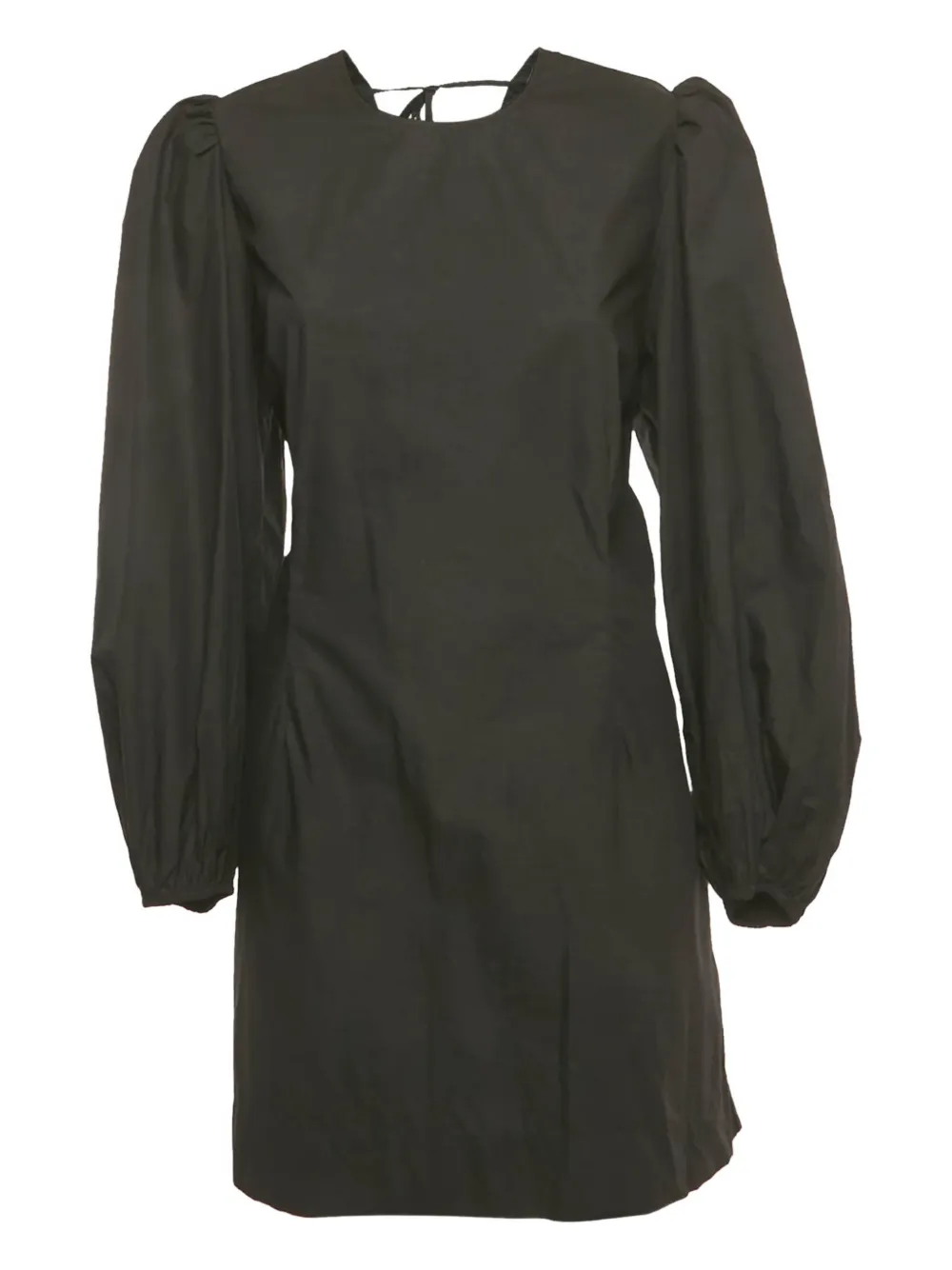 GANNI poplin open-back mini dress - Nero