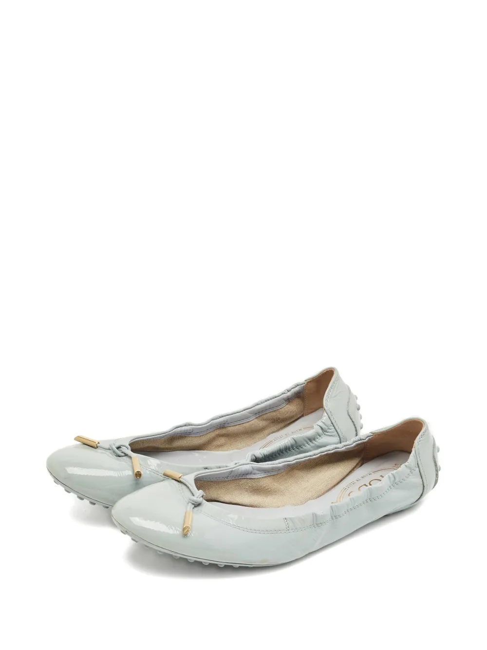 Tod's scrunch leather ballerina flats - Grijs