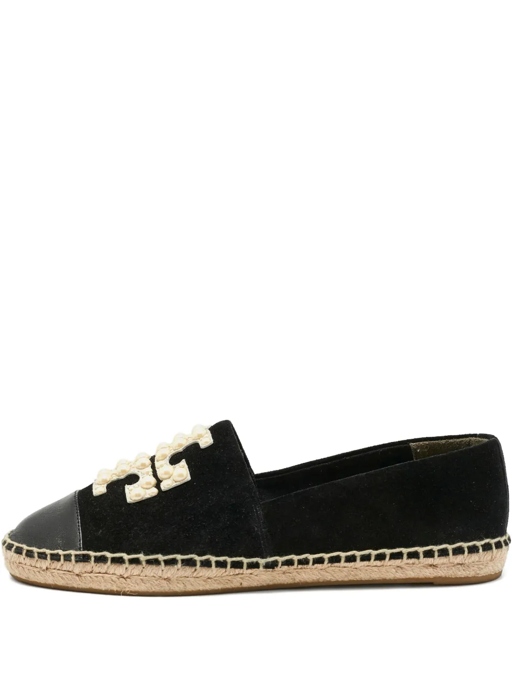 Tory Burch leather emblem espadrilles - Nero