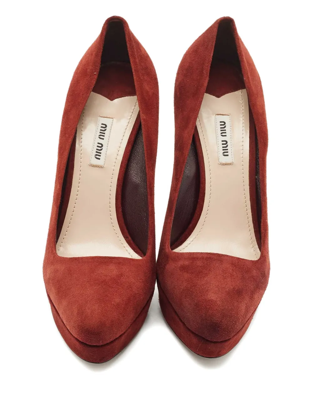Miu Miu Pre-Owned プラットフォーム スエードパンプス | レッド