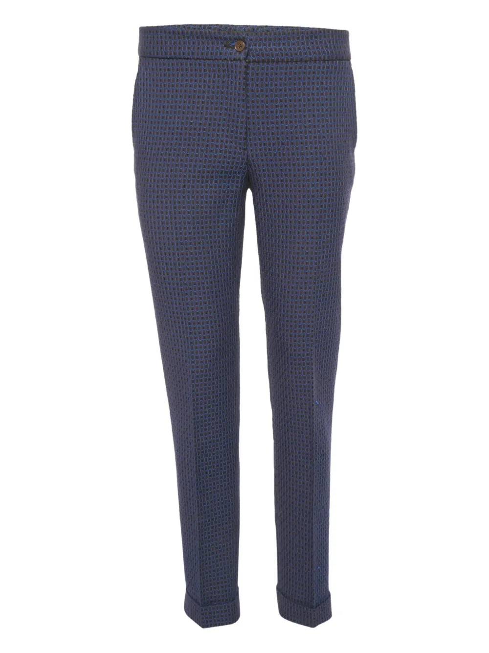 Etro Pre-Owned jacquard skinny trousers - Blu