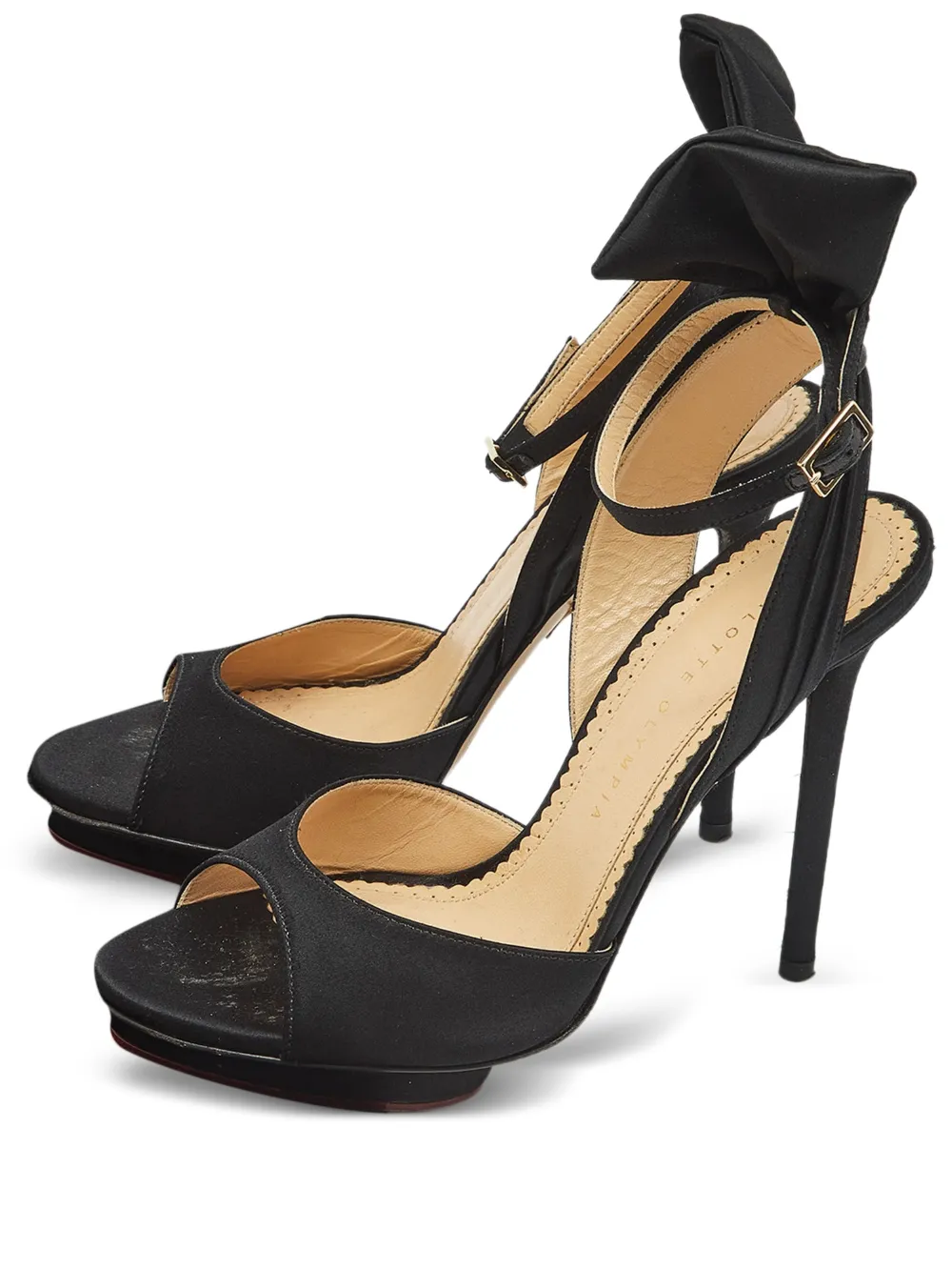 Charlotte Olympia bow ankle-strap sandals - Schwarz