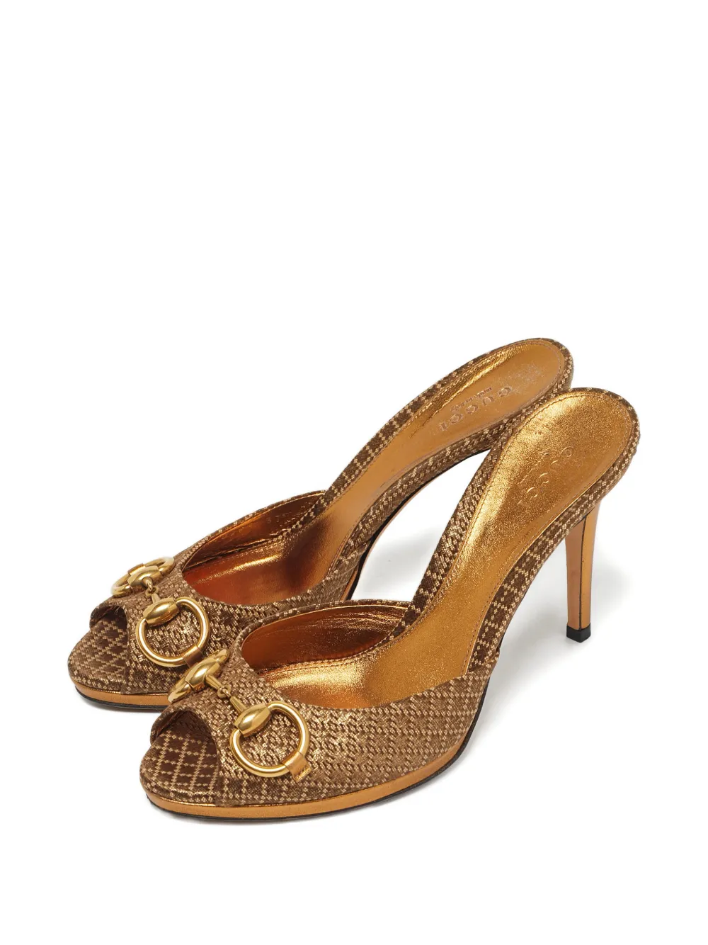 Pre-owned Gucci Horsebit Slide Sandals In Brown