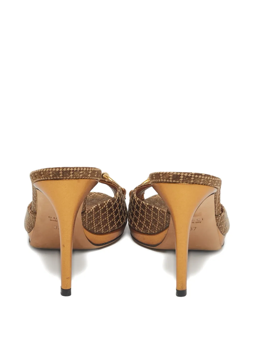 Pre-owned Gucci Horsebit Slide Sandals In Brown