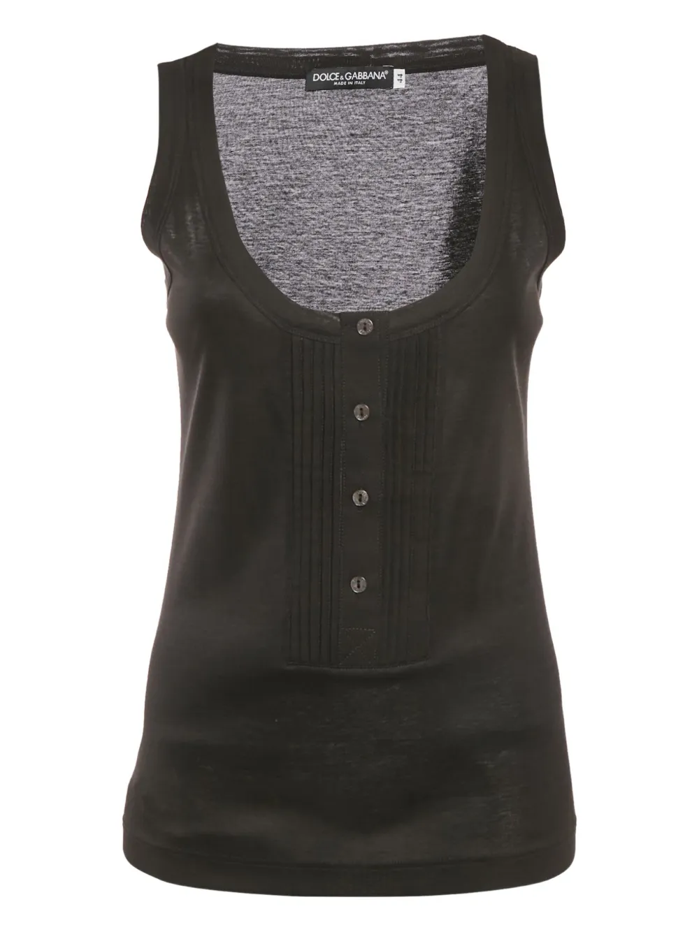 Dolce & Gabbana Pre-Owned pintucks buttoned tank top - Nero