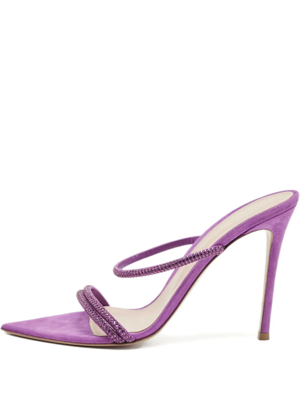 Gianvito Rossi leather crystal-embellished sandals - Viola