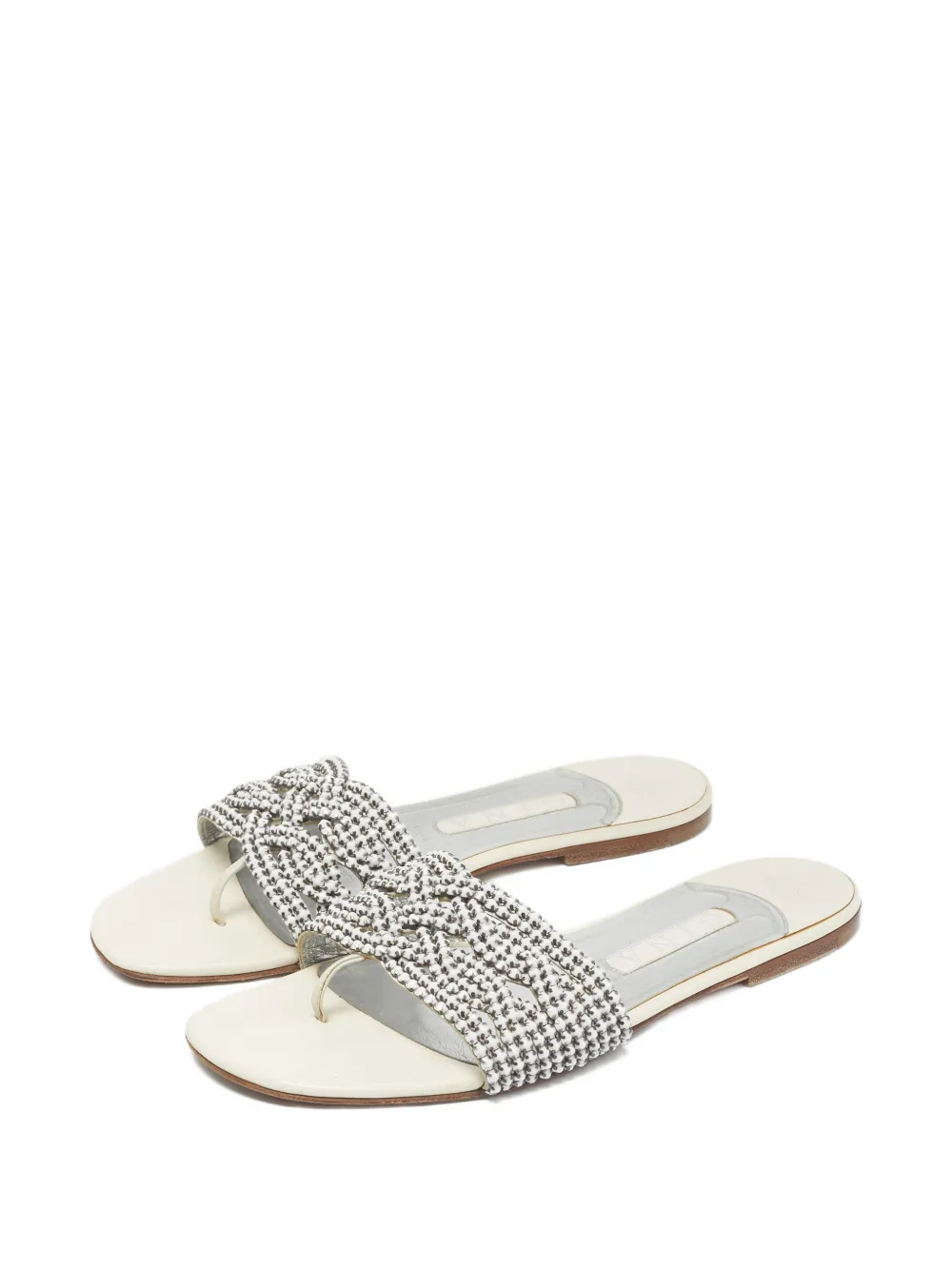 Gina Loren leather flat sandals - Wit