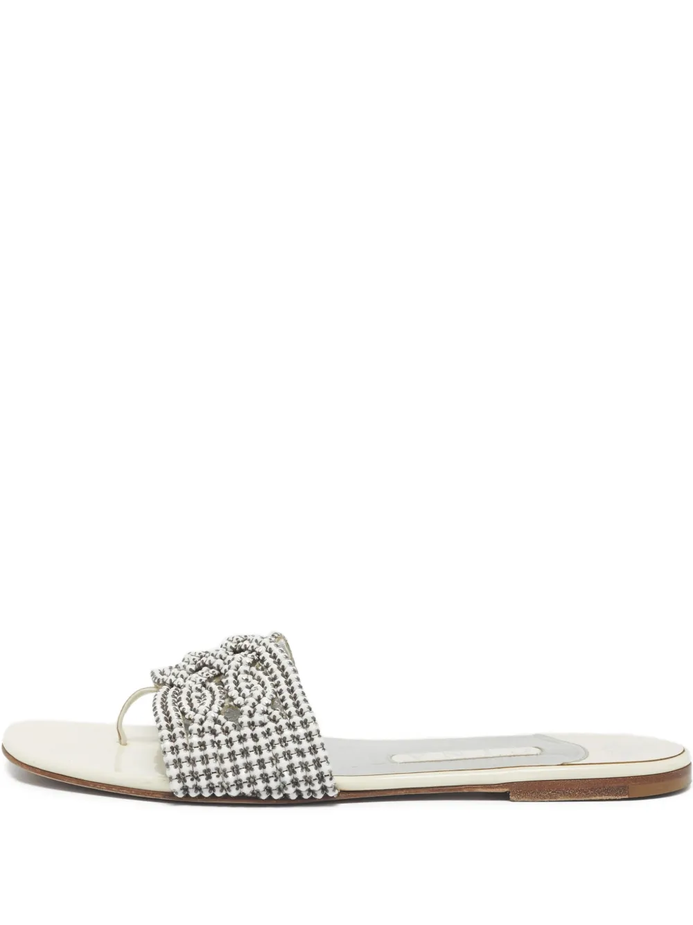 Gina Loren leather flat sandals - Weiß