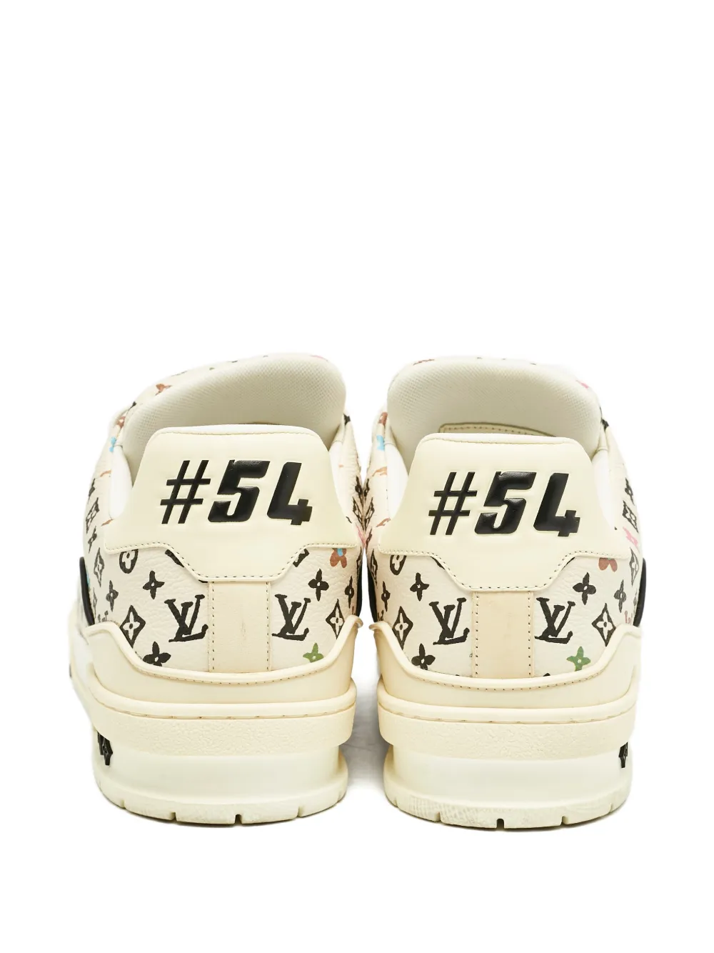 Pre-owned Louis Vuitton X Tyler The Creator Monogram Leather Sneakers In Neutral