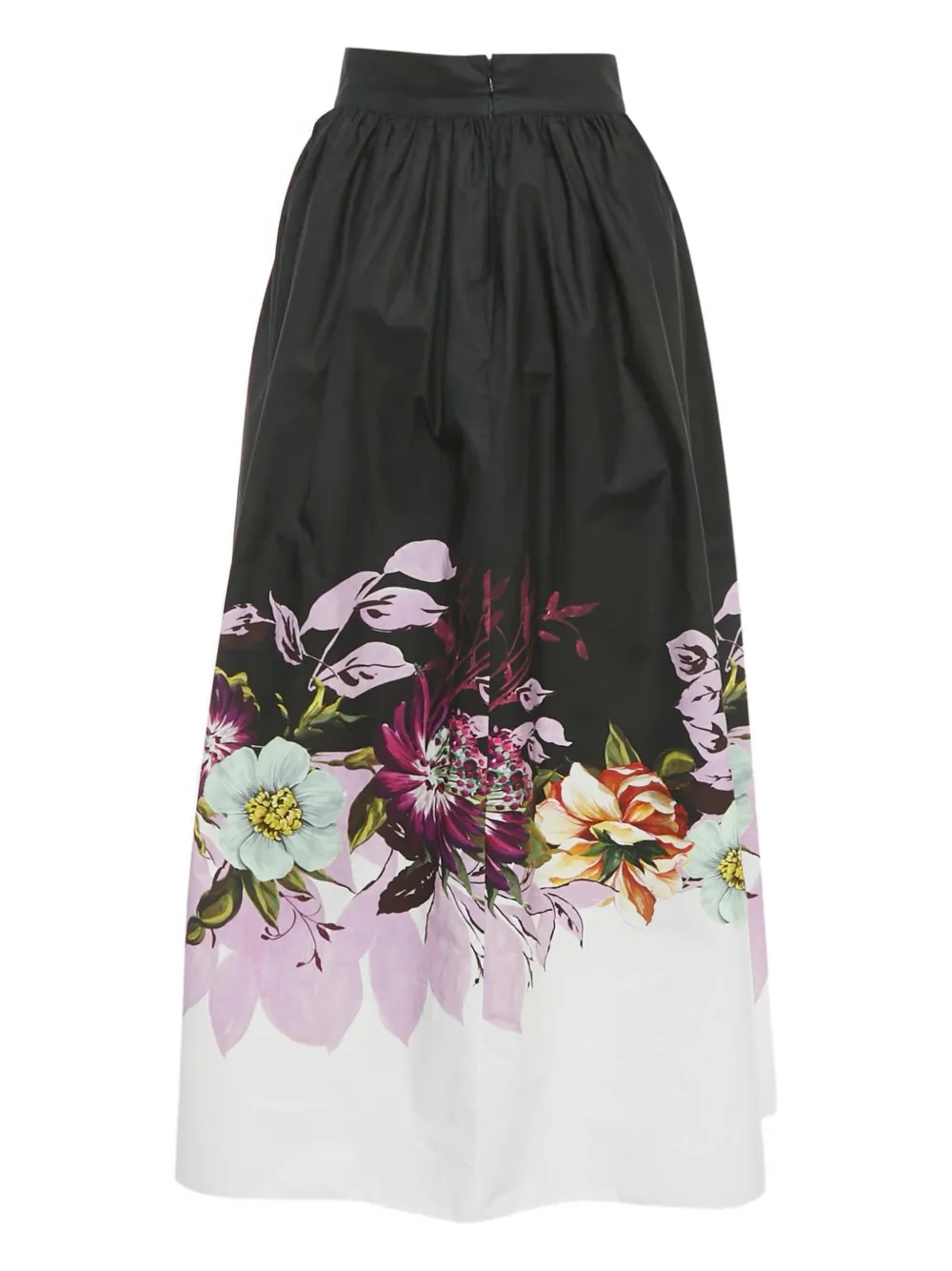 Elie Saab floral-print midi skirt - Zwart
