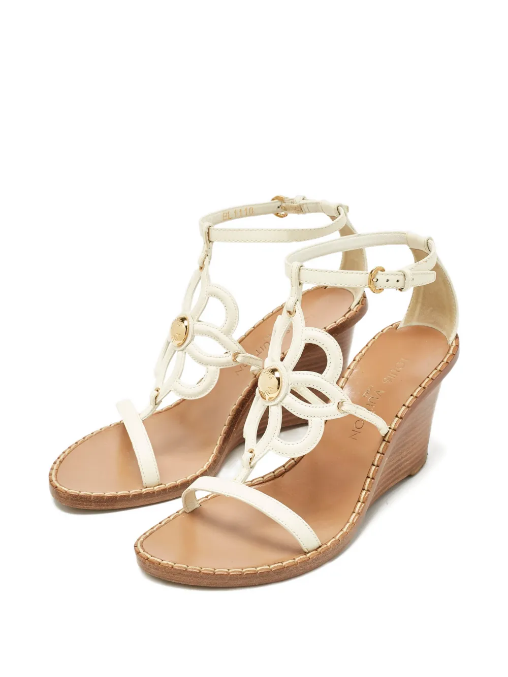Louis Vuitton Pre-Owned cut-out wedge sandals - Beige