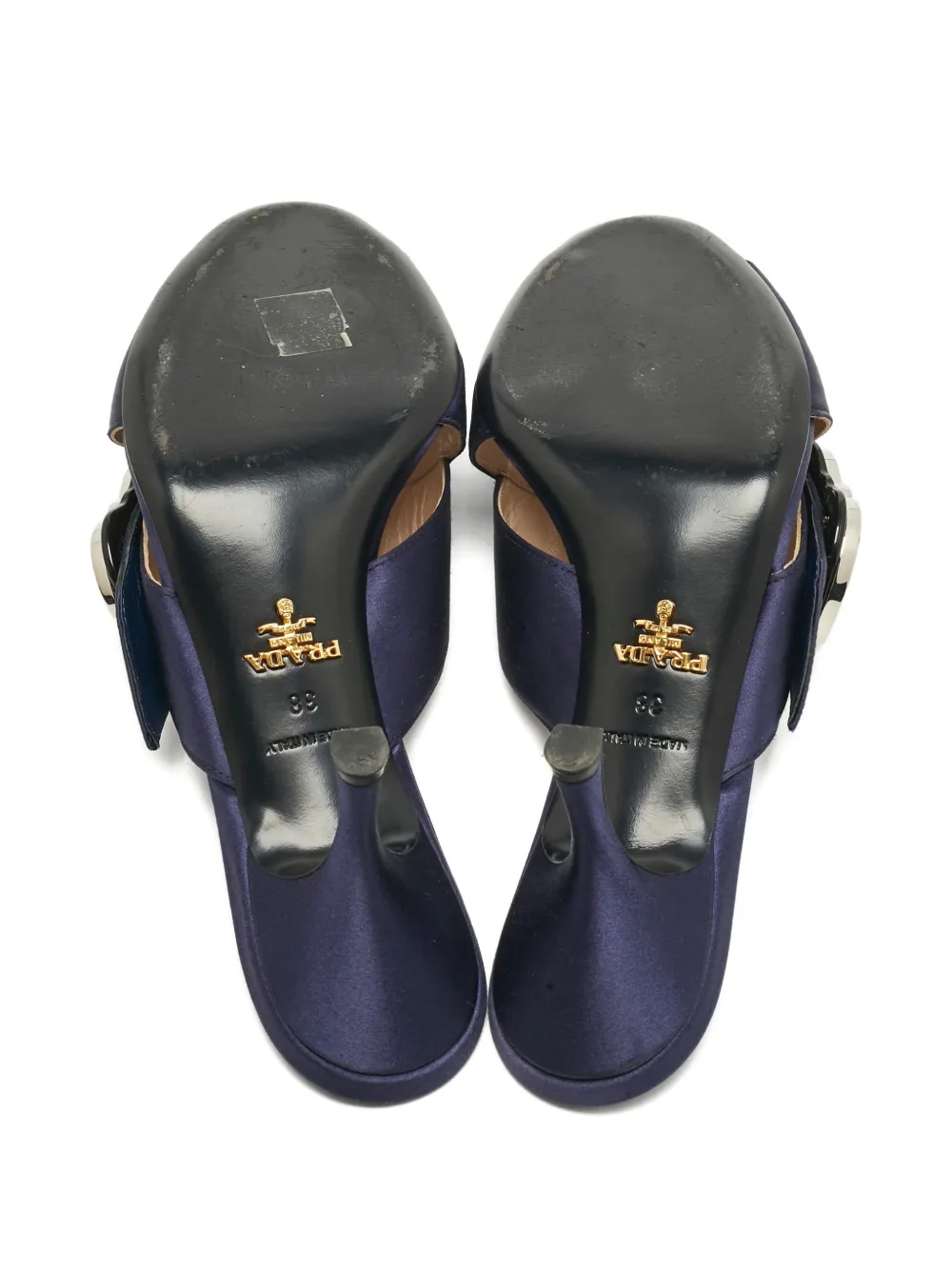 Prada Pre-Owned crystal-embellished sandals - Blauw