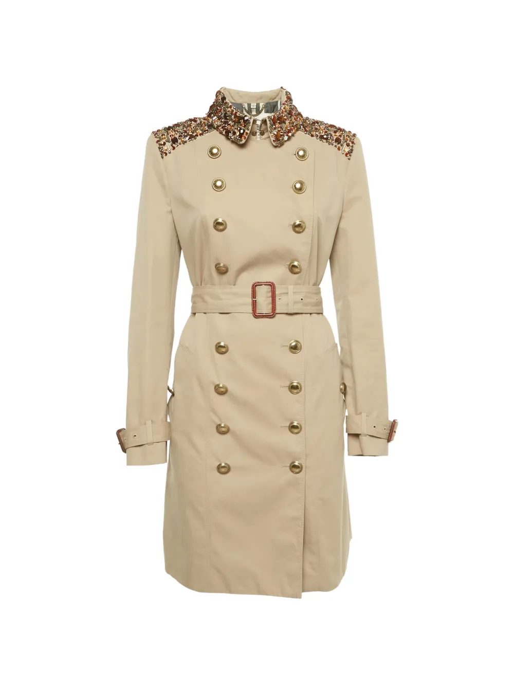 Burberry Prorsum embellished-collar trench coat - Toni neutri