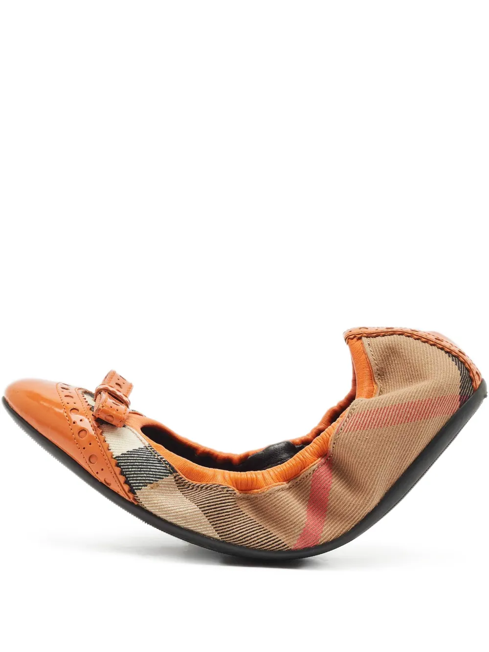 Burberry Pre-Owned Drayton bow-detail ballet flats - Arancione