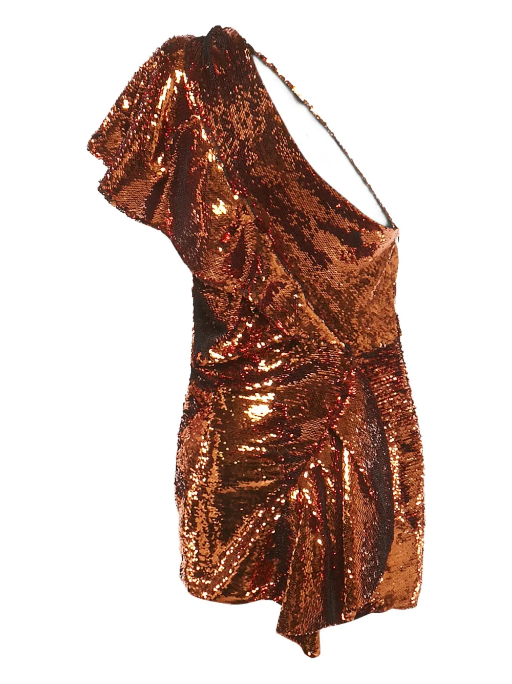 Alexandre Vauthier sequin-embellished one-shoulder dress - Oranje