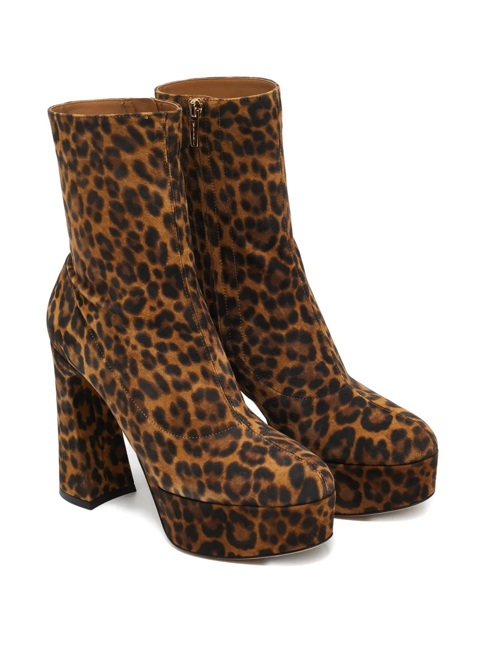Gianvito Rossi leopard-print platform boots - Bruin