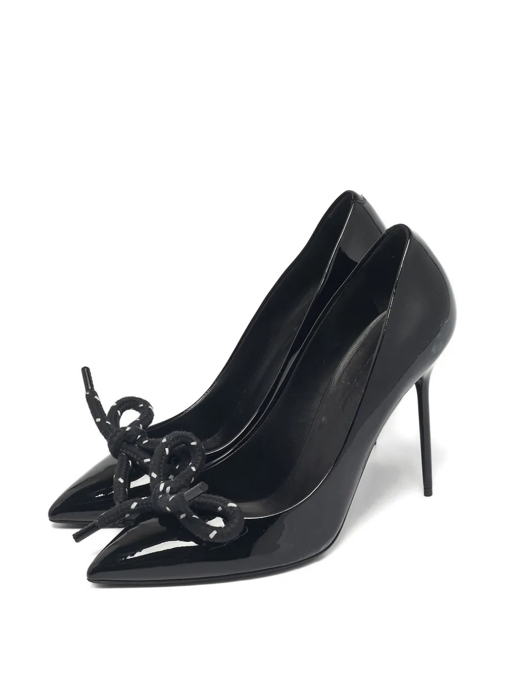 Burberry Pre-Owned bow-embellishment pumps - Zwart