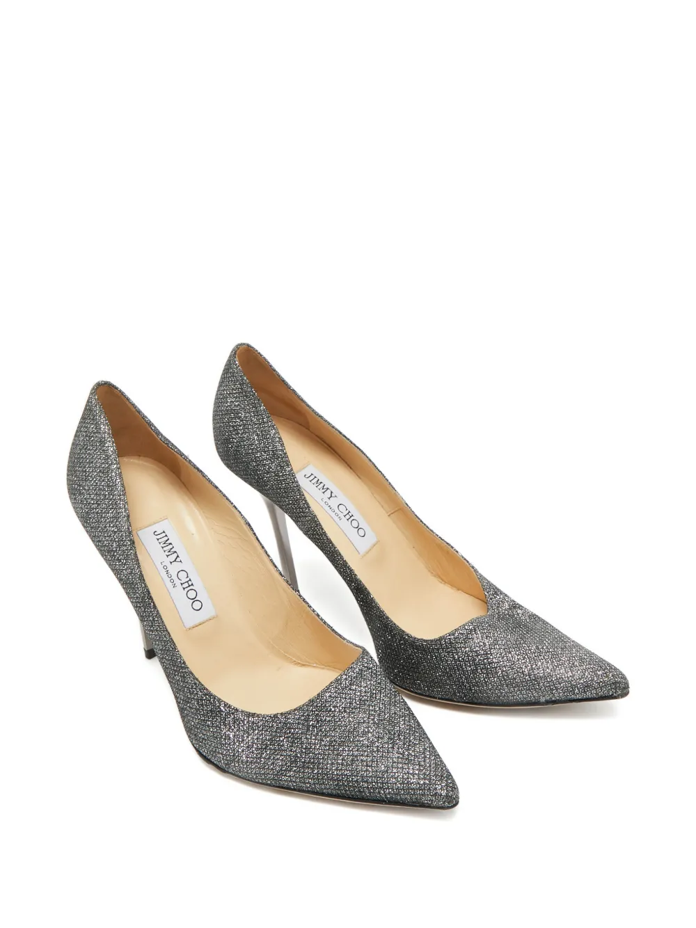 Jimmy Choo Pre-Owned glitter pointed-toe pumps - Zilver