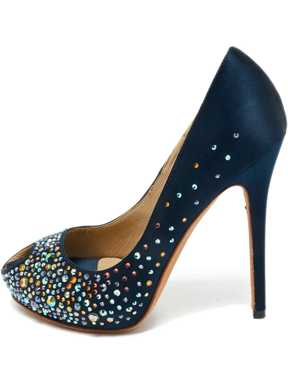 Alexander McQueen Pre-Owned embellished peep-toe pumps - Blau