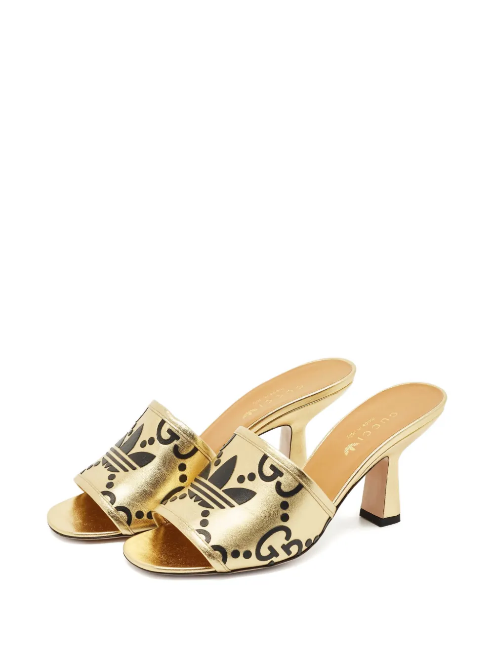 Gucci Pre-Owned x Adidas leather heeled mules - Goud