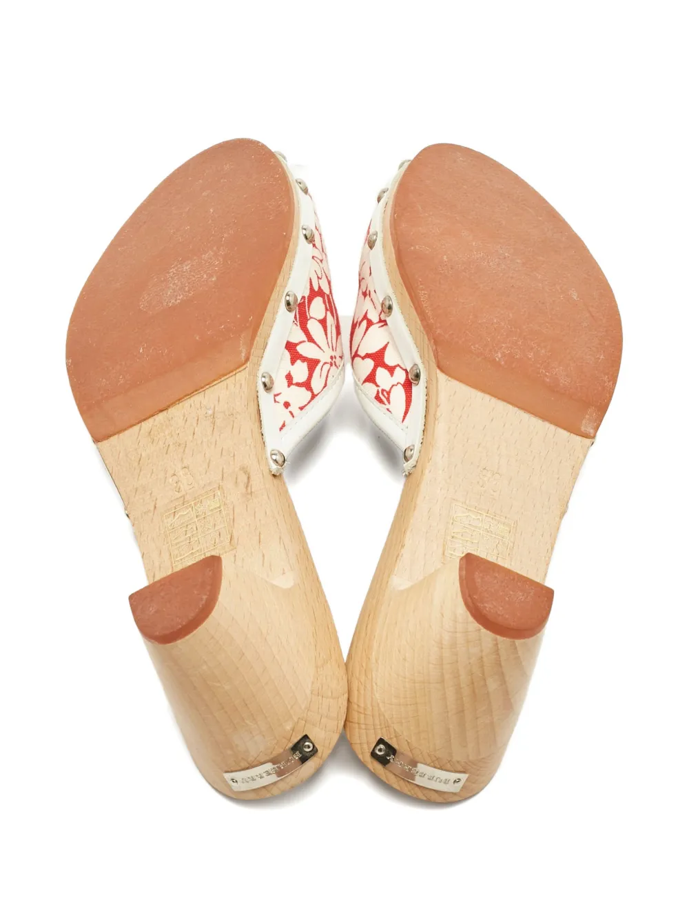 Burberry Pre-Owned floral-print leather mules - Rood