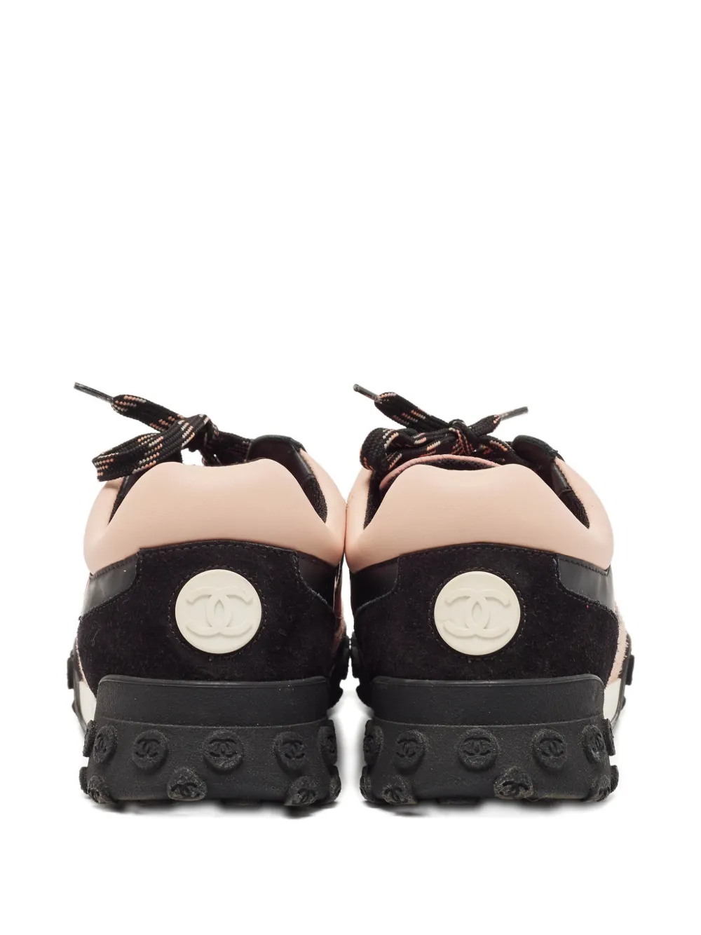 CHANEL Pre-Owned logo-detail lace-up sneakers - Roze