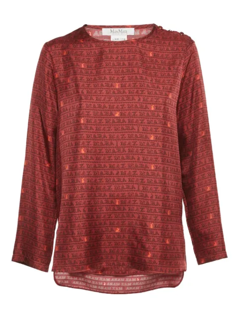 Max Mara long-sleeve crew-neck overall-print top