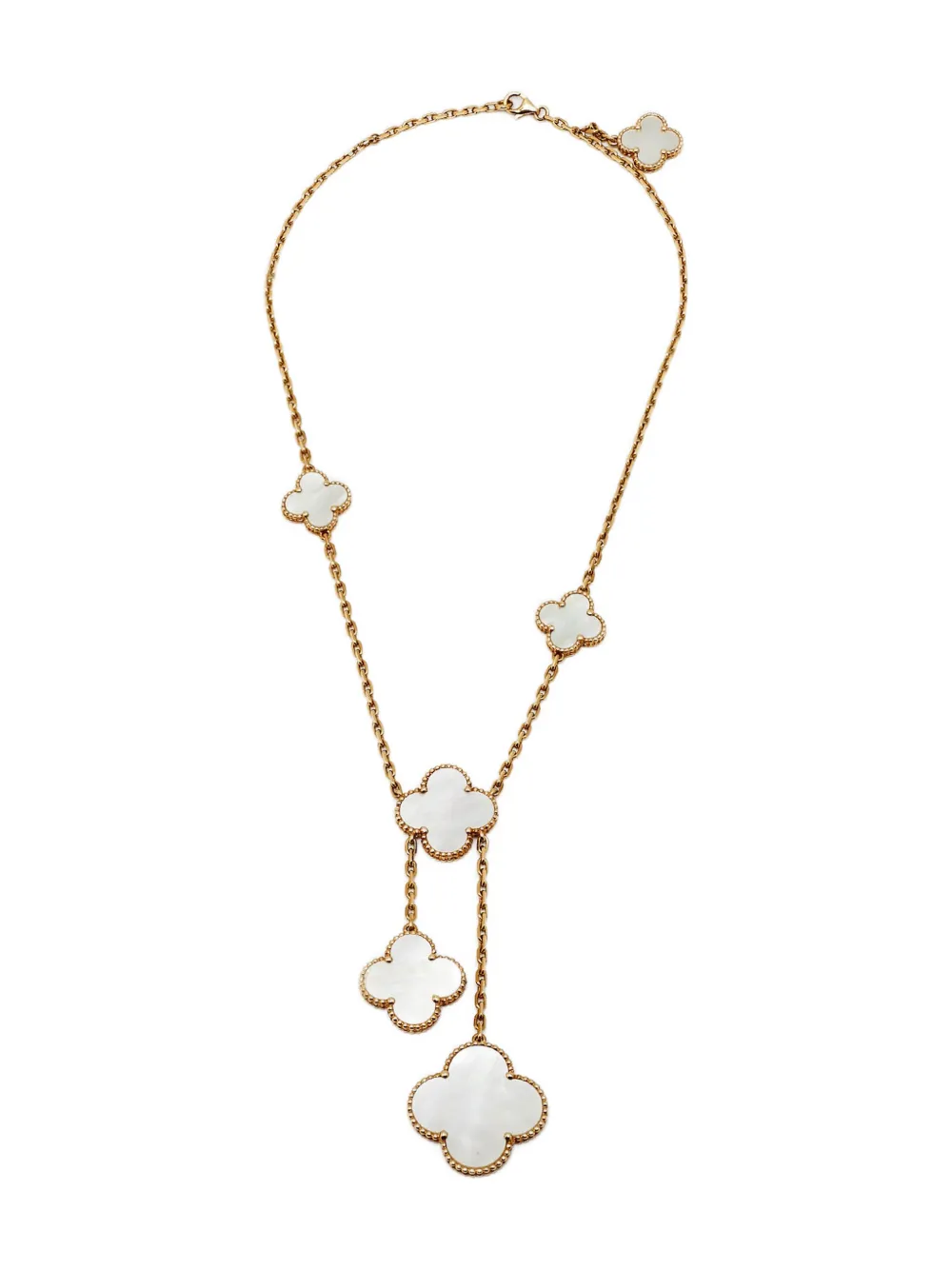 Pre-owned Van Cleef & Arpels Alhambra Necklace In Gold