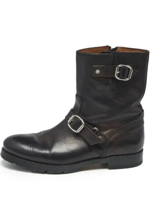 Jimmy Choo Pre-Owned buckled leather biker boots