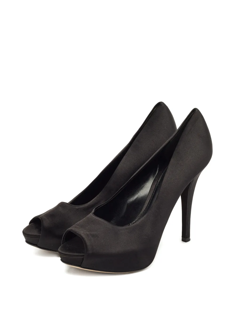 Pre-owned Dolce & Gabbana Peep-toe Platform Pumps In Black