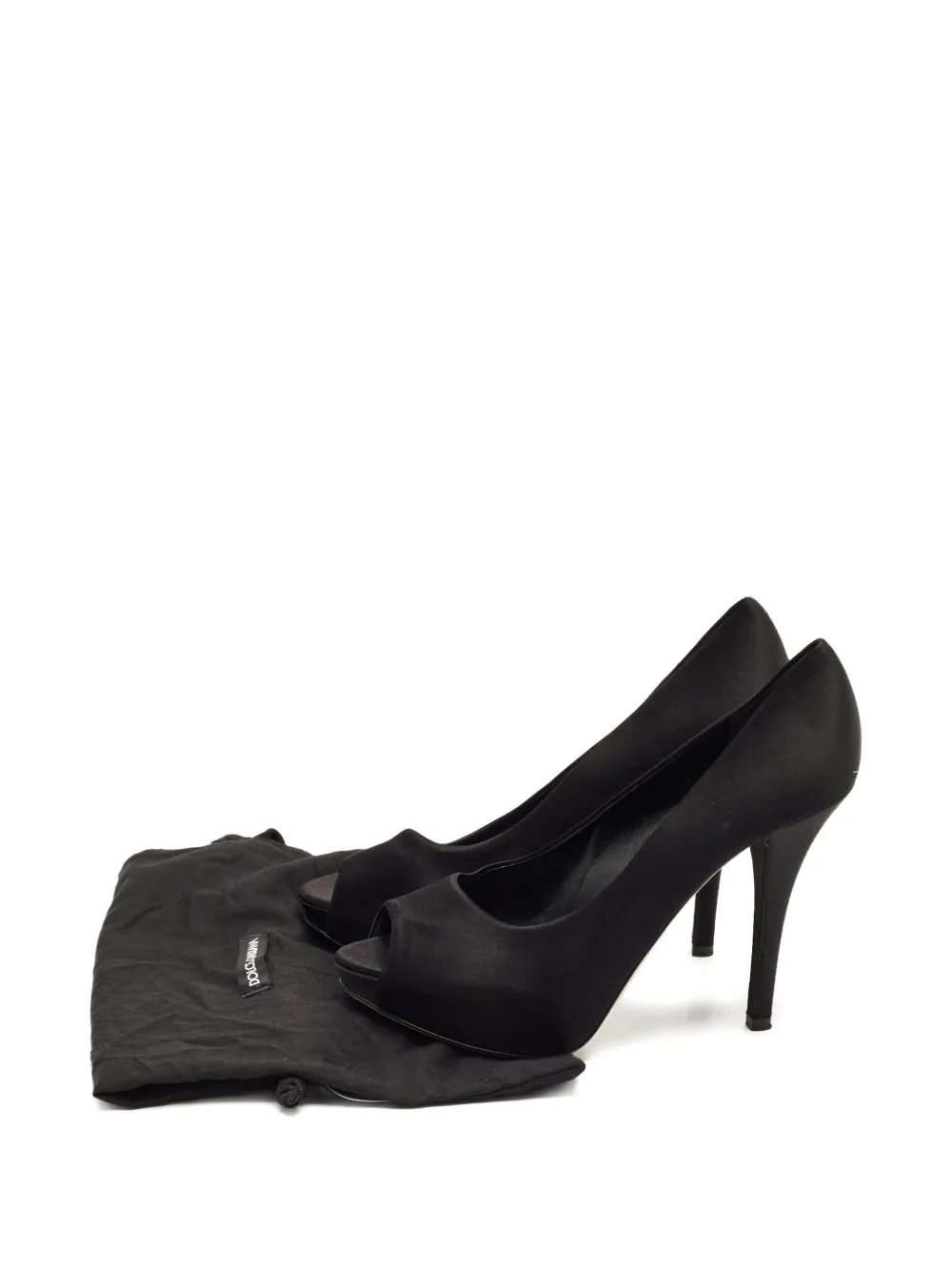 Pre-owned Dolce & Gabbana Peep-toe Platform Pumps In Black