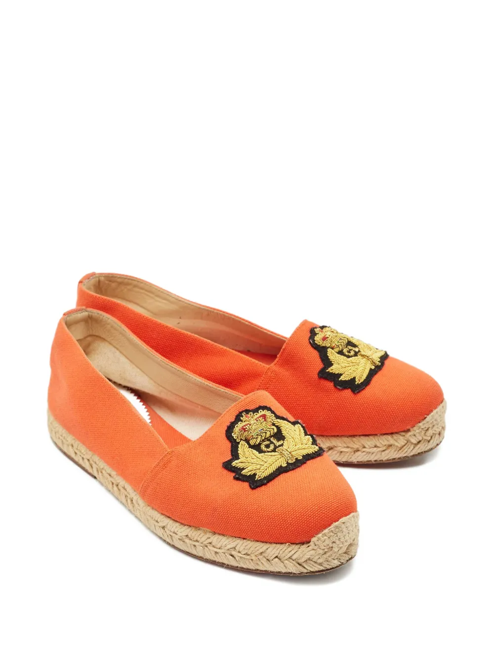 Christian Louboutin Pre-Owned embroidered-crest espadrilles | Image 2