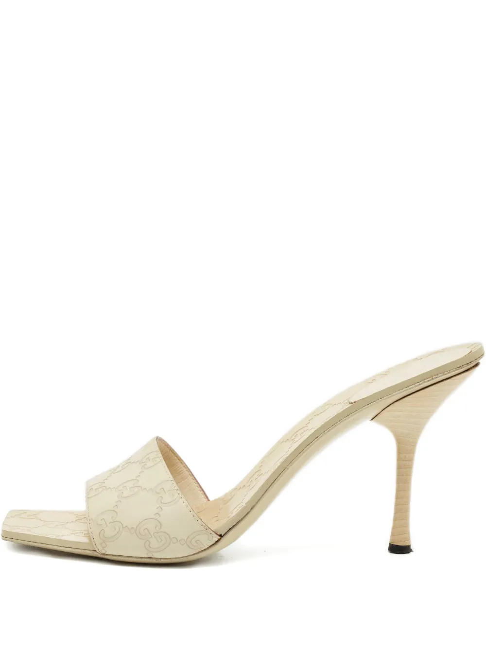 Gucci Pre-Owned Guccissima stiletto-heel sandals - Nude