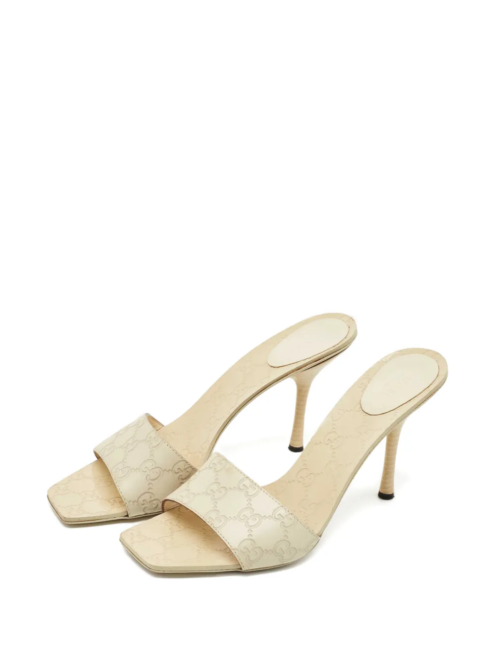 Gucci Pre-Owned Guccissima stiletto-heel sandals - Beige