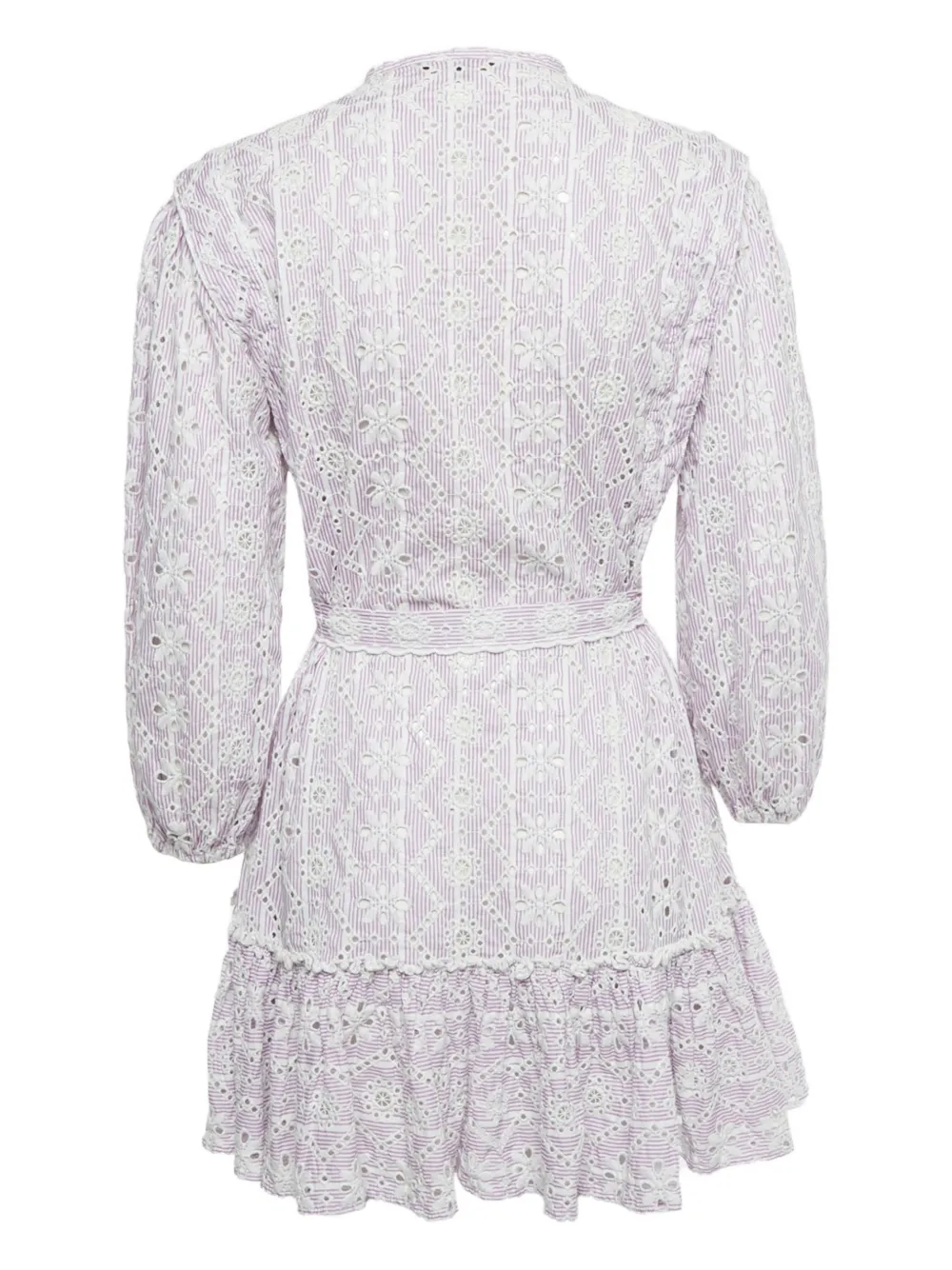 Maje cotton embroidery mini dress - Wit