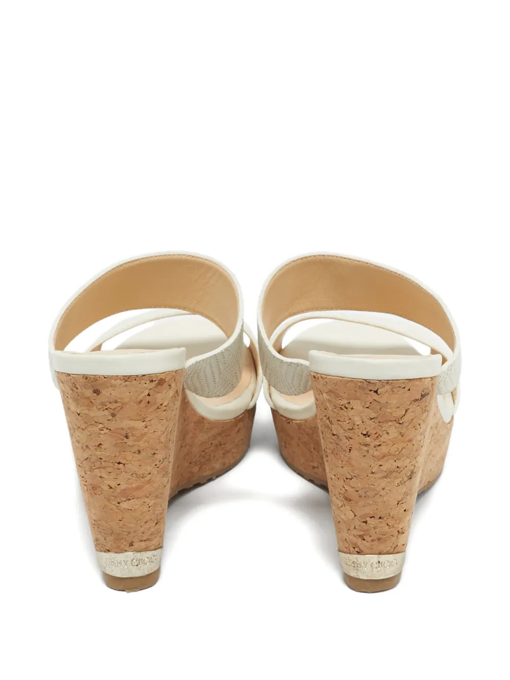 Jimmy Choo Pre-Owned Prima wedge-heel sandals - Wit